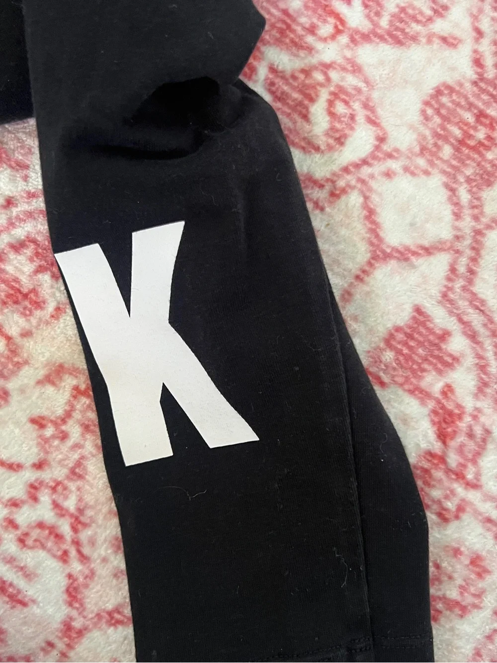 PINK Victoria's Secret Black Leggings with Leopard Waistband and White Logo - Picture 4 of 4